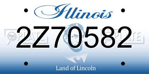 2Z70582 Illinois License Plate