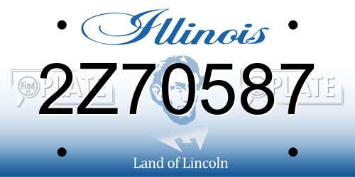 2Z70587 Illinois License Plate