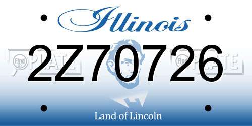 2Z70726 Illinois License Plate