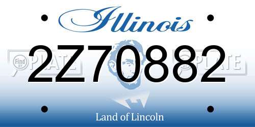 2Z70882 Illinois License Plate