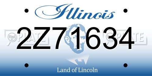 2Z71634 Illinois License Plate