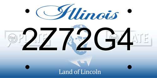 2Z72G4 Illinois License Plate