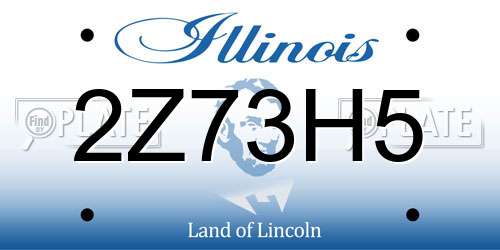 2Z73H5 Illinois License Plate