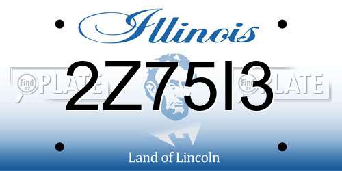 2Z75I3 Illinois License Plate