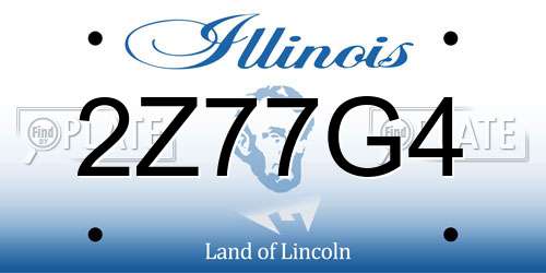 2Z77G4 Illinois License Plate