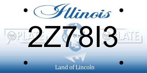 2Z78I3 Illinois License Plate