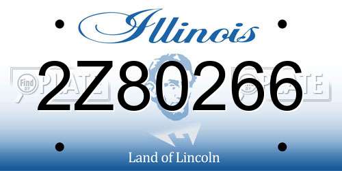 2Z80266 Illinois License Plate