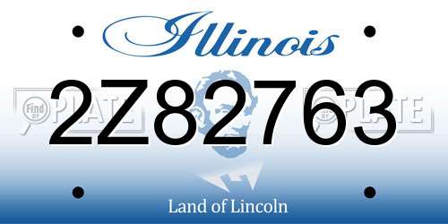 2Z82763 Illinois License Plate