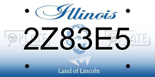 2Z83E5 Illinois License Plate