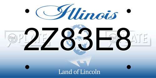 2Z83E8 Illinois License Plate