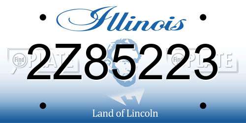2Z85223 Illinois License Plate