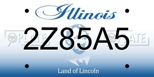 2Z85A5 Illinois License Plate