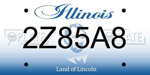 2Z85A8 Illinois License Plate