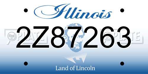 2Z87263 Illinois License Plate