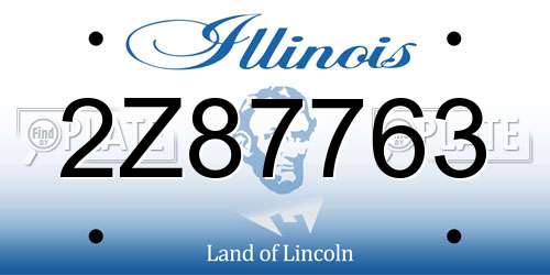 2Z87763 Illinois License Plate