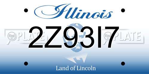 2Z93I7 Illinois License Plate