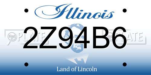 2Z94B6 Illinois License Plate