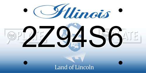 2Z94S6 Illinois License Plate