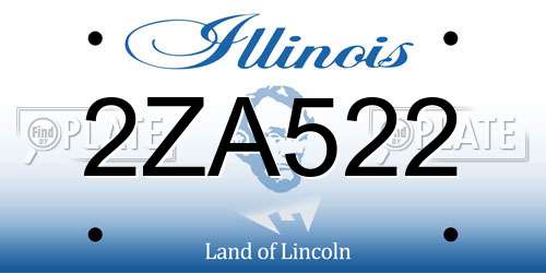 2ZA522 Illinois License Plate