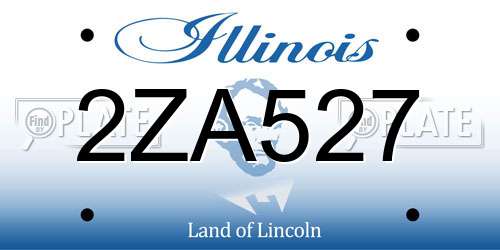 2ZA527 Illinois License Plate
