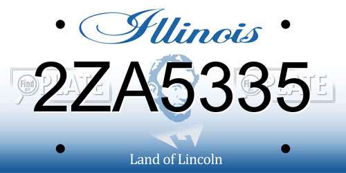 2ZA5335 Illinois License Plate