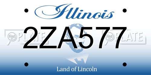 2ZA577 Illinois License Plate