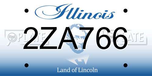 2ZA766 Illinois License Plate