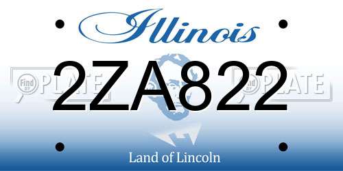 2ZA822 Illinois License Plate