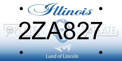 2ZA827 Illinois License Plate
