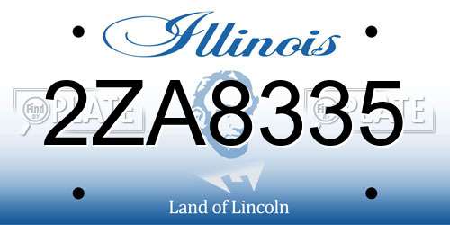 2ZA8335 Illinois License Plate
