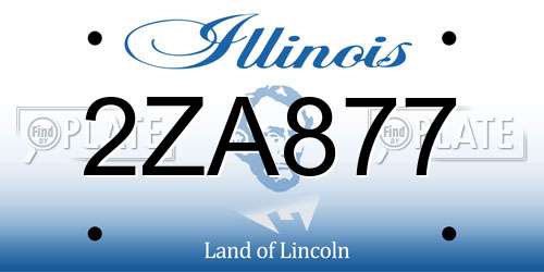 2ZA877 Illinois License Plate