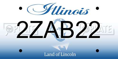 2ZAB22 Illinois License Plate