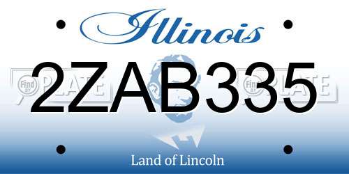 2ZAB335 Illinois License Plate