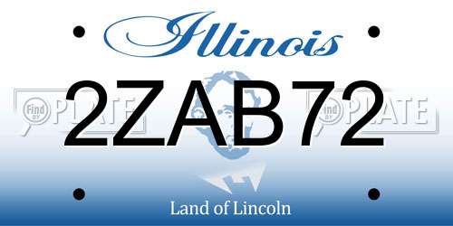2ZAB72 Illinois License Plate