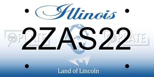 2ZAS22 Illinois License Plate