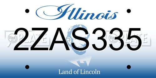 2ZAS335 Illinois License Plate
