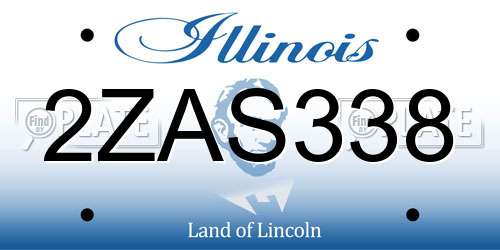 2ZAS338 Illinois License Plate