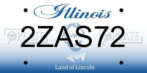 2ZAS72 Illinois License Plate