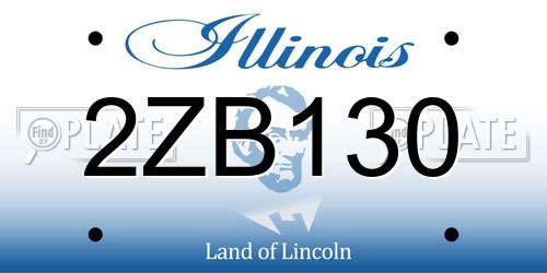 2ZB130 Illinois License Plate