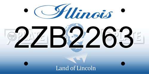 2ZB2263 Illinois License Plate