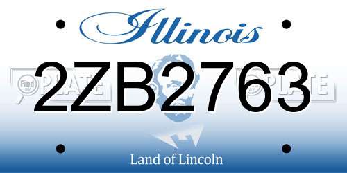 2ZB2763 Illinois License Plate