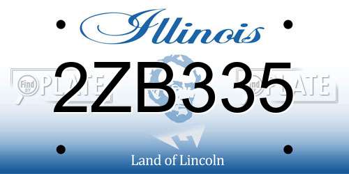 2ZB335 Illinois License Plate