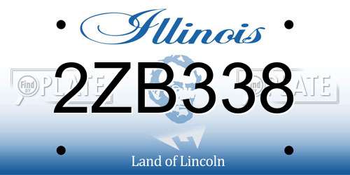2ZB338 Illinois License Plate