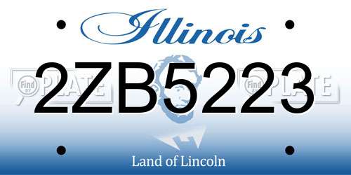 2ZB5223 Illinois License Plate