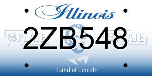 2ZB548 Illinois License Plate