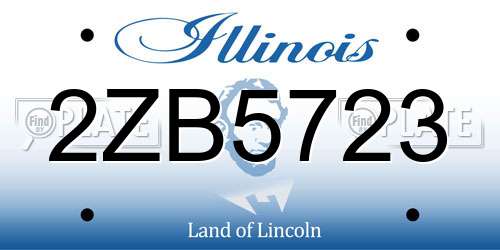 2ZB5723 Illinois License Plate