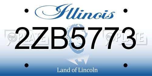 2ZB5773 Illinois License Plate