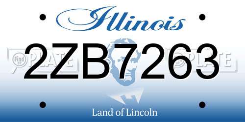 2ZB7263 Illinois License Plate