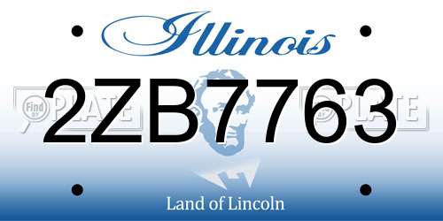 2ZB7763 Illinois License Plate
