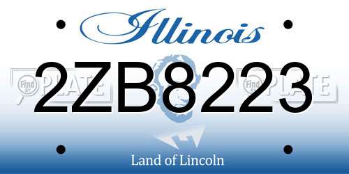 2ZB8223 Illinois License Plate